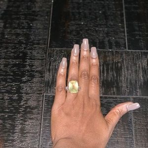 Canary Yellow Quartz Sterling Silver ring